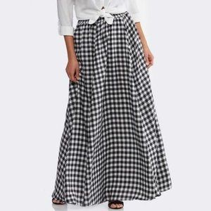 Plus Size Gingham Maxi Skirt